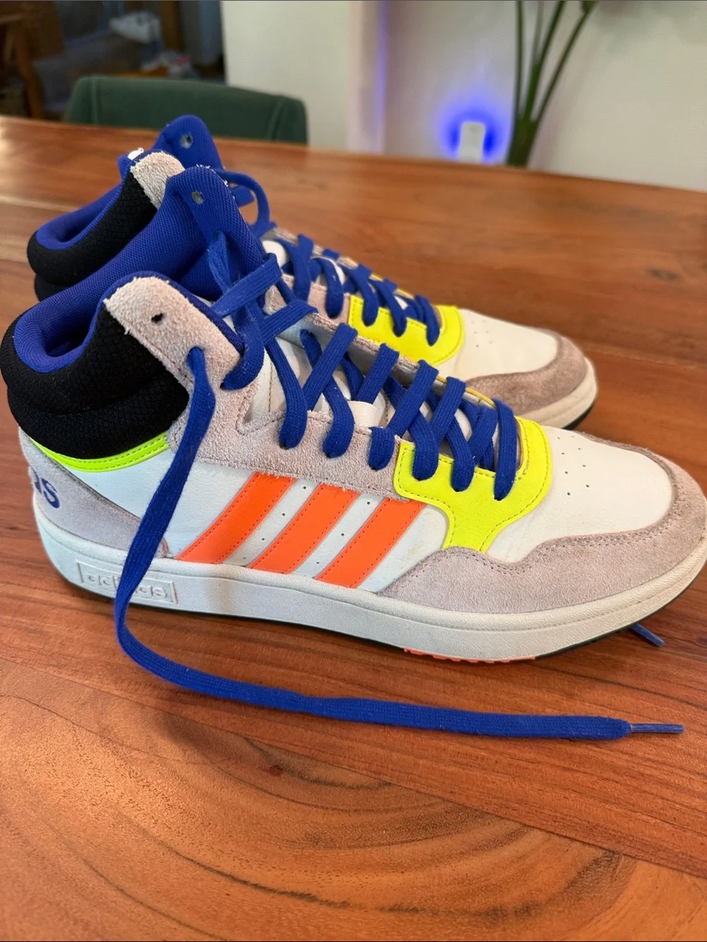 Adidas Hoops 3.0 Screaming Orange and Yellow. Men’s size 9.5. HQ6248
